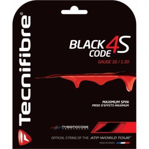 Cordage Tecnifibre Black Code 4S - Prise d'effets et Contrôle - 12m Noir