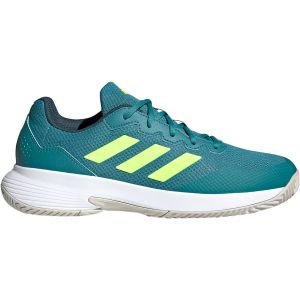 Chaussures Junior adidas GameCourt 2 - Vert/Lime - Toutes surfaces