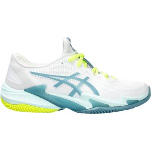 Chaussures Dame Asics Court FF 3 - Blanc/Turquoise - Toutes surfaces