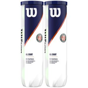Bipack tubes de 4 Balles Wilson Sponsor Officiel Roland Garros Toutes Surfaces 