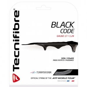 Cordage Tecnifibre Black Code - Prise d'effets - Confort - 12m Noir 