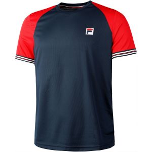 T-shirt Homme Fila Performance Alfie - Marine/Rouge