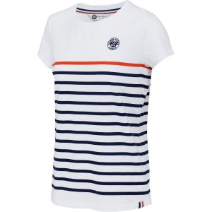 T-Shirt Dame Roland Garros - Blanc/Marine