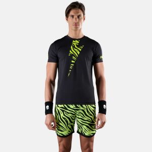 T-Shirt Homme Hydrogen Tiger Tech Noir/Lime