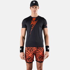 T-Shirt Homme Hydrogen Tiger Tech Noir/Orange